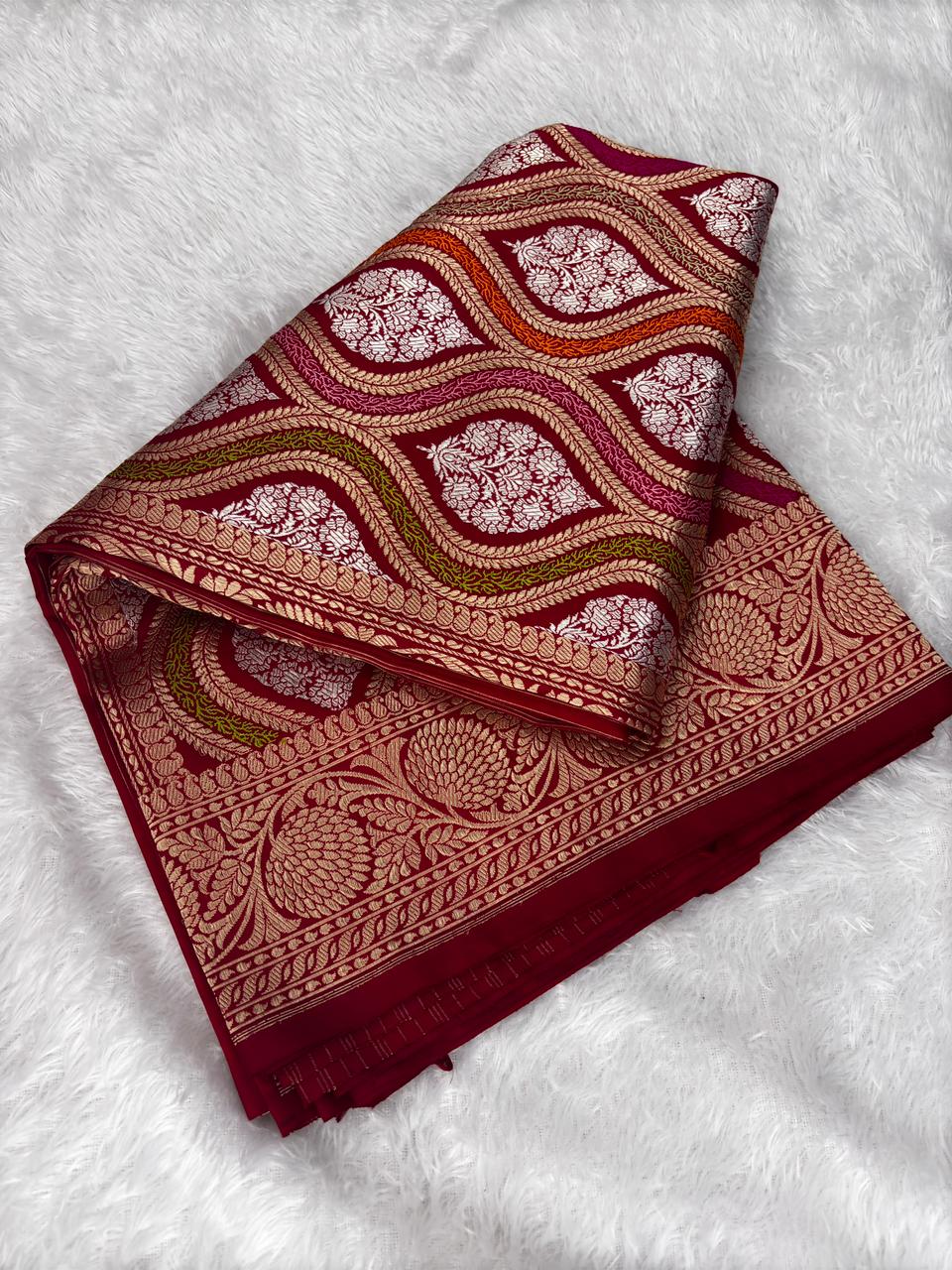 The Royal Kinkhwab Kinkhwab Handloom Banarasi Silk Saree