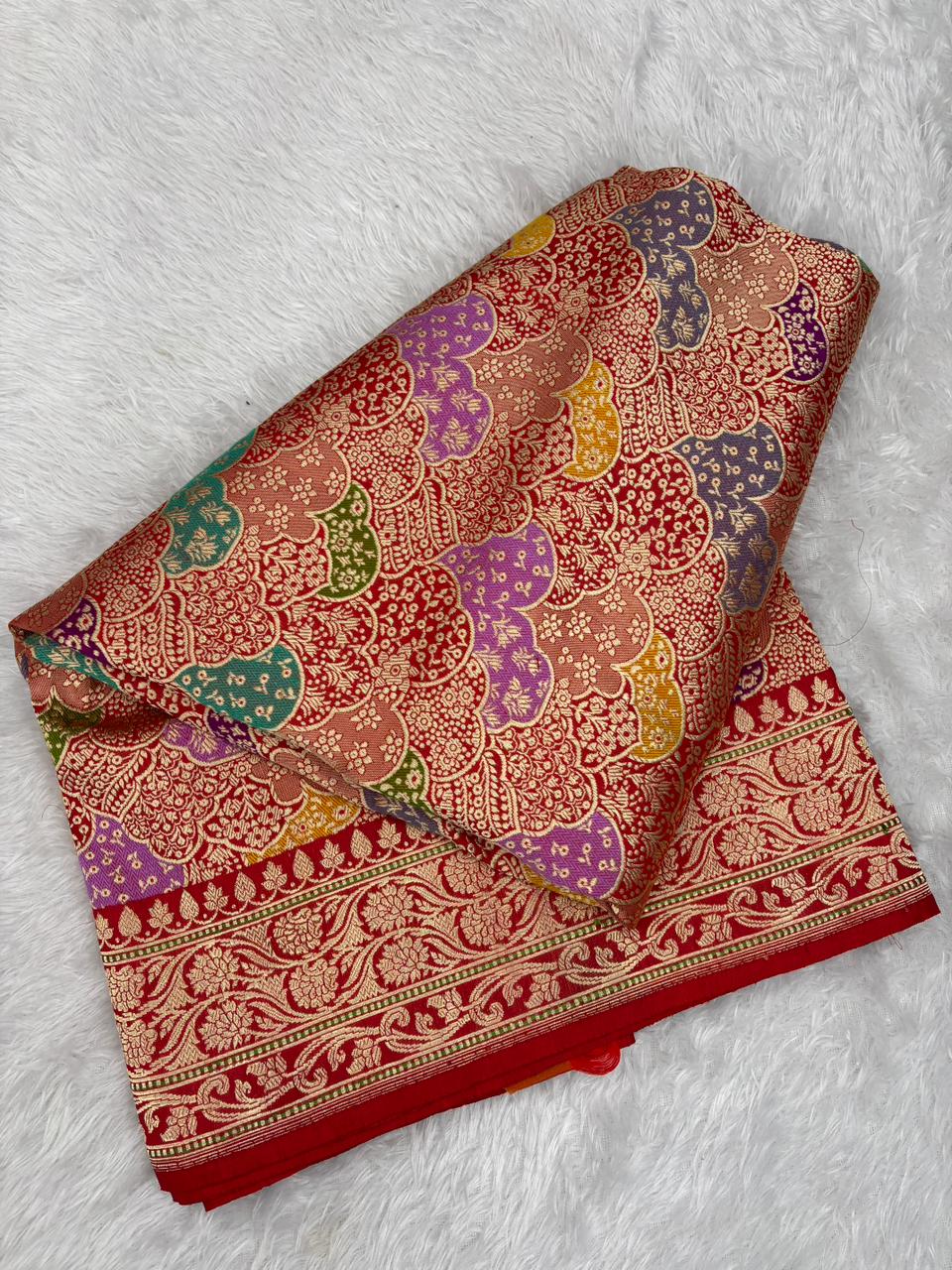 The Bridal Red– Premium Kinkhwab Banarasi Handloom Saree