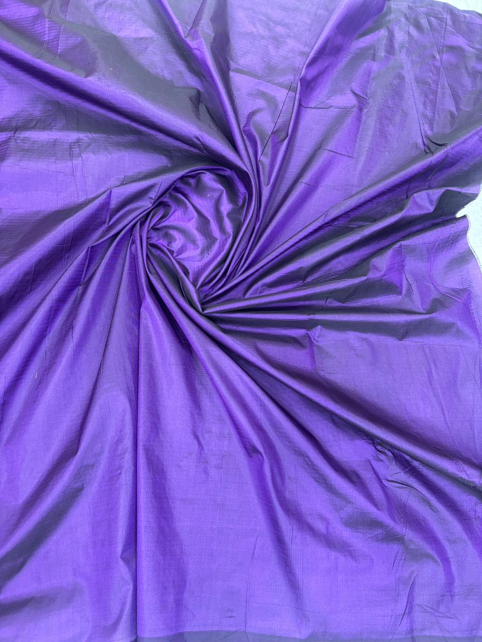 Royal Purple Pure Katan Silk Banarasi Handloom Saree with Multi-Color Meenakari & Silver Zari Jungla
