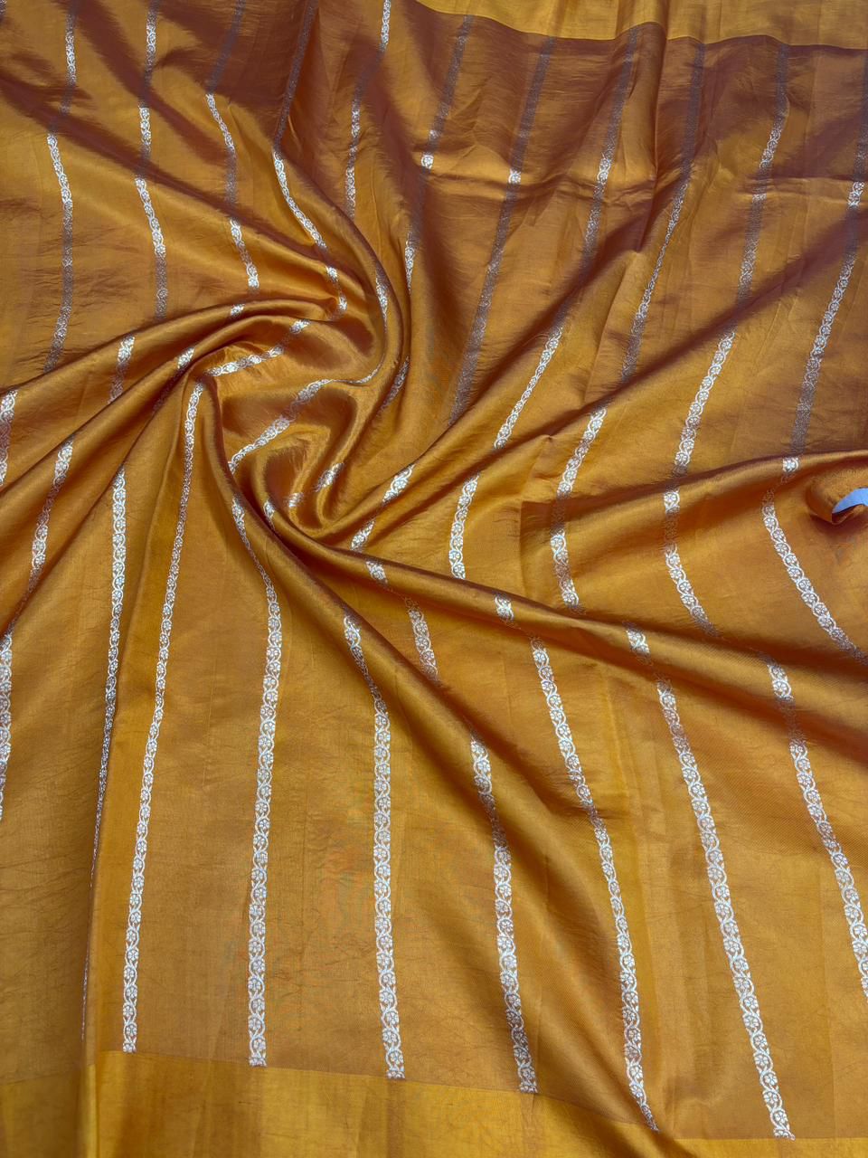 Burnt Orange Katan Silk Light Weight Kadhua Handloom Saree