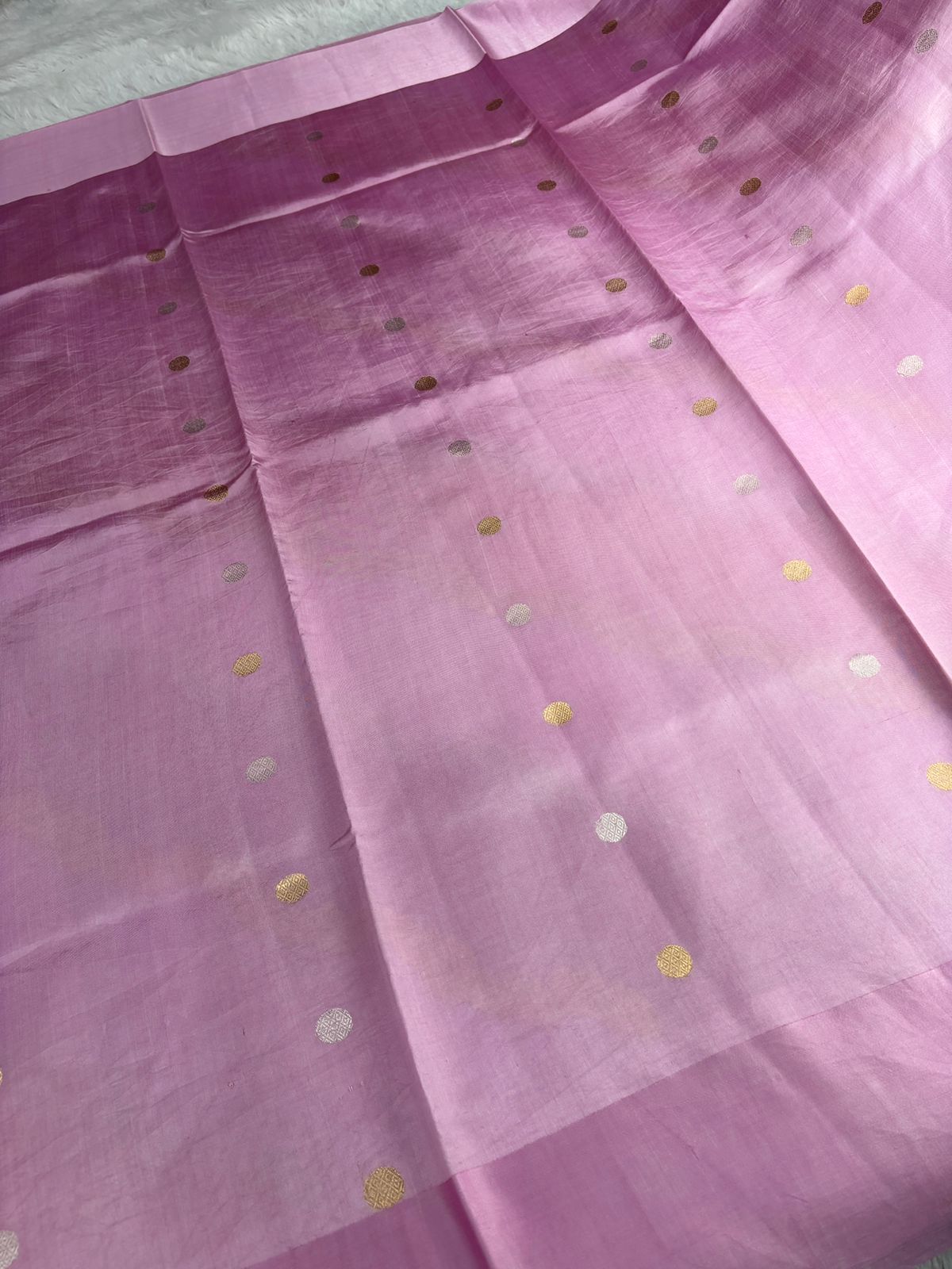 The Blushing Rose: Pink & Coral Rungkaat Katan Silk Saree
