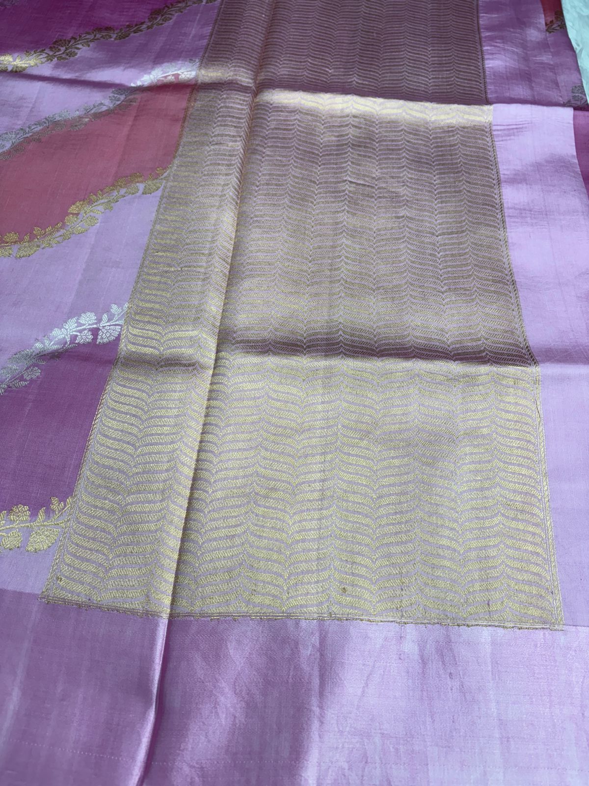 The Blushing Rose: Pink & Coral Rungkaat Katan Silk Saree