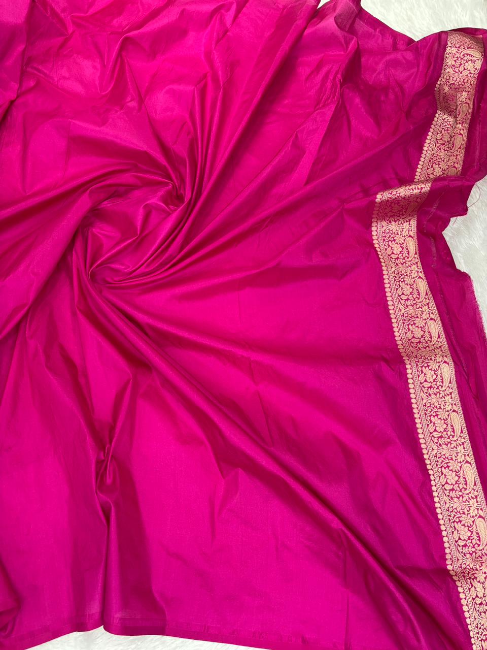 Contemporary Multi-Color Chevron Rangkaat Pure Katan Silk Handloom Saree