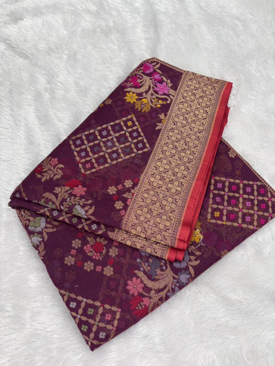 The Royal Amethyst – Premium Deep Purple Banarasi Jamdani