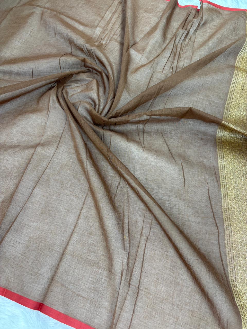 The Cocoa Regal – Premium Coffee Brown Banarasi Jamdani