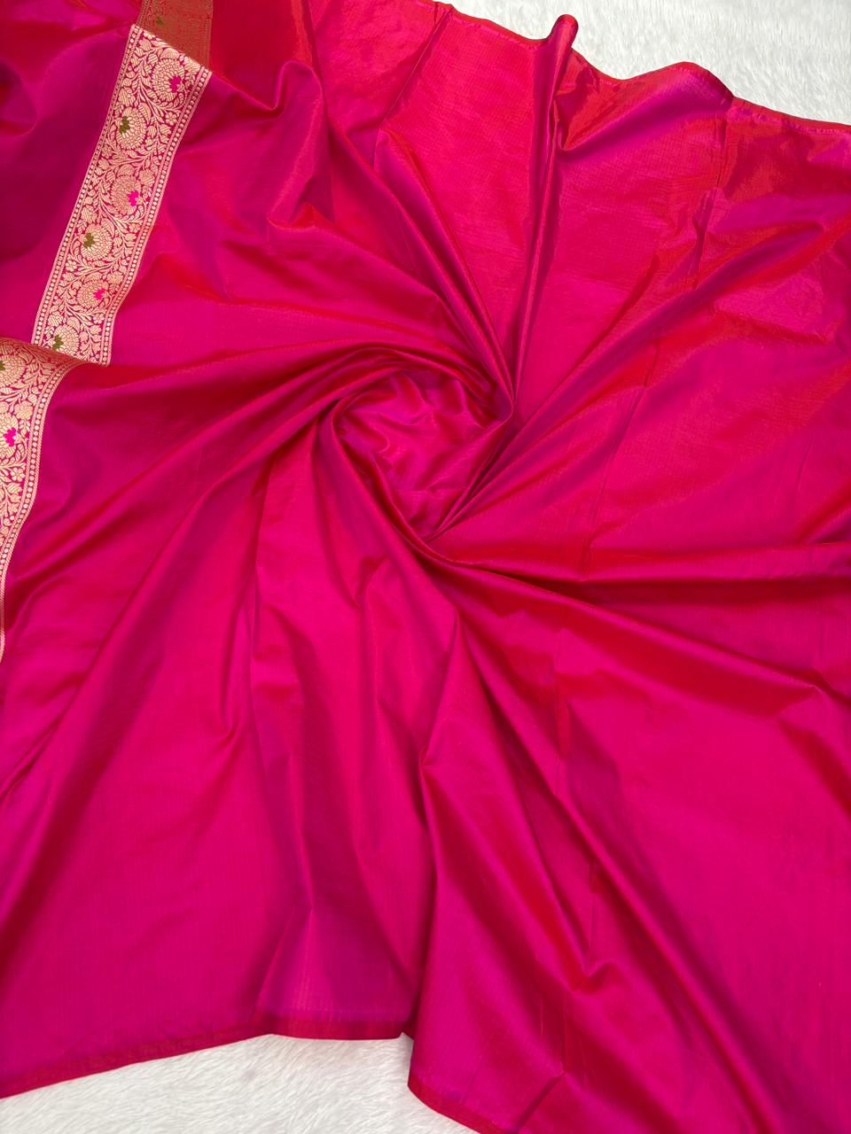 The Royal Rani: Magenta Pink Katan Silk Meenakari Jangla