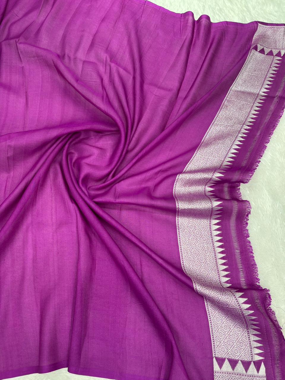 Enchanting Purple Tussar Georgette Banarasi Saree