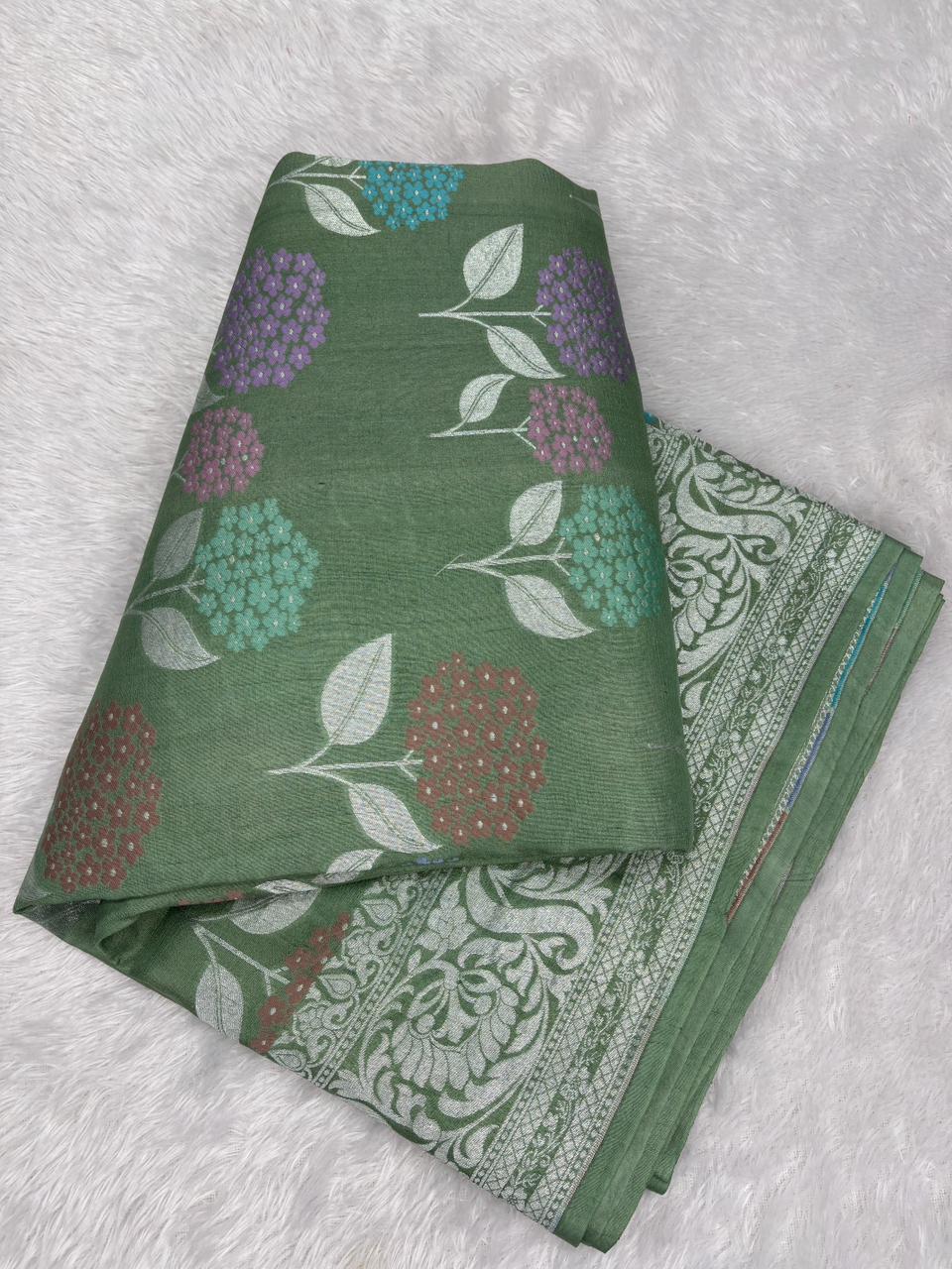 Sophisticated Beige Tussar Georgette Banarasi Saree