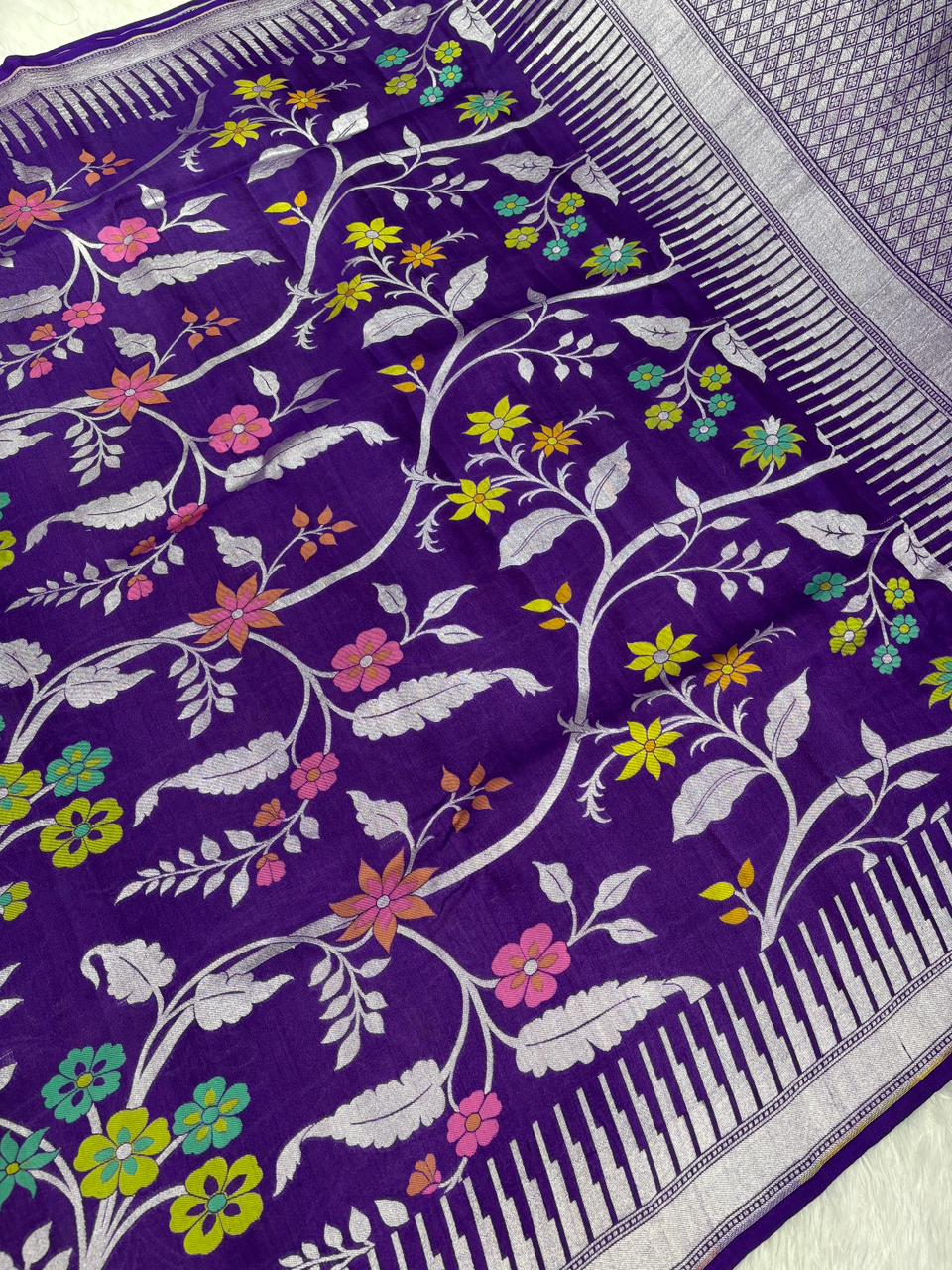 Radiant Mustard Yellow Tussar Georgette Saree