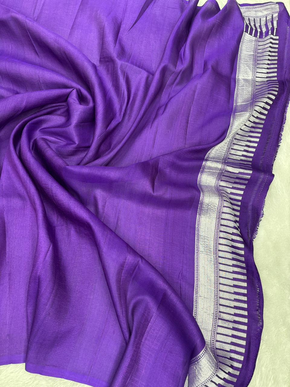 Radiant Mustard Yellow Tussar Georgette Saree