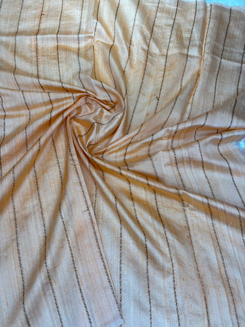 Pastel Symphony Multi-Color Rungkaat Raw Silk Tussar Handloom Saree