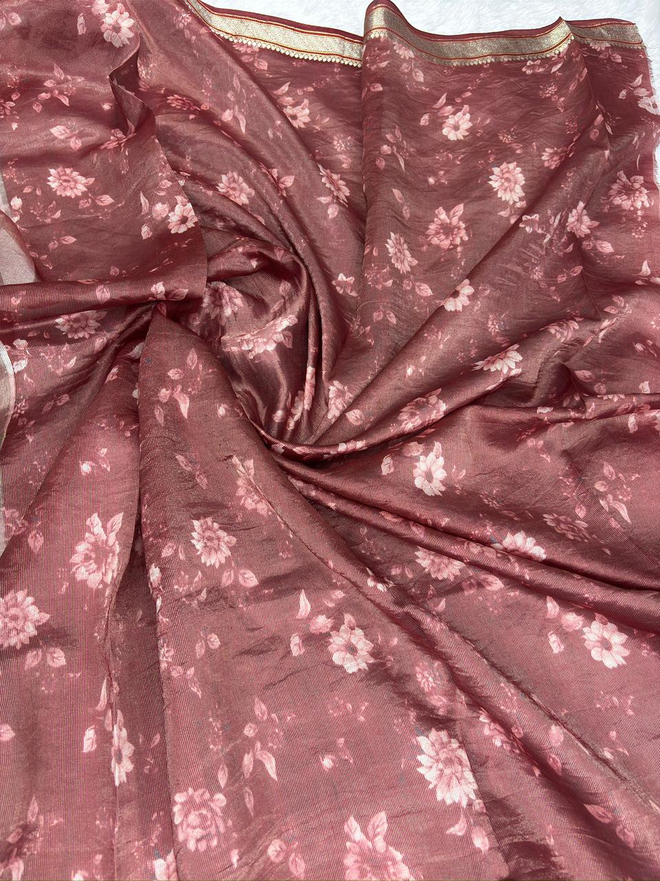 The Vintage Rose: Banarasi Hand Work Saree
