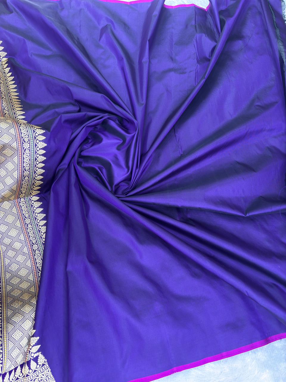 Royal Violet : Premium Kinkhwab Handloom Banarasi Silk Saree