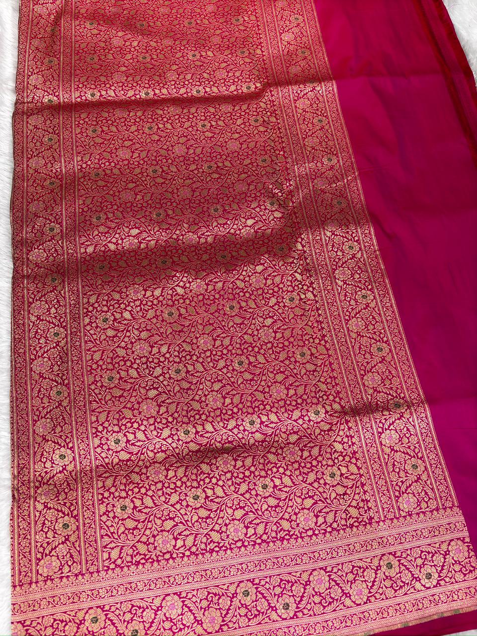 Royal Purple Rungkaat Katan Silk Handloom Saree with Geometric Cutwork Jaal