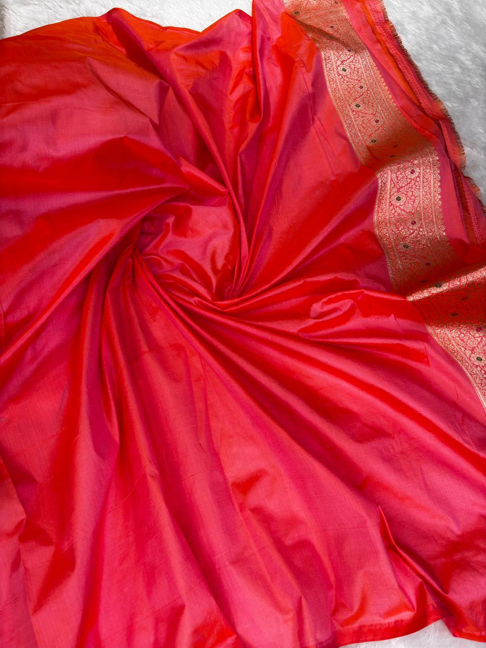 Royal Purple Rungkaat Katan Silk Handloom Saree with Geometric Cutwork Jaal