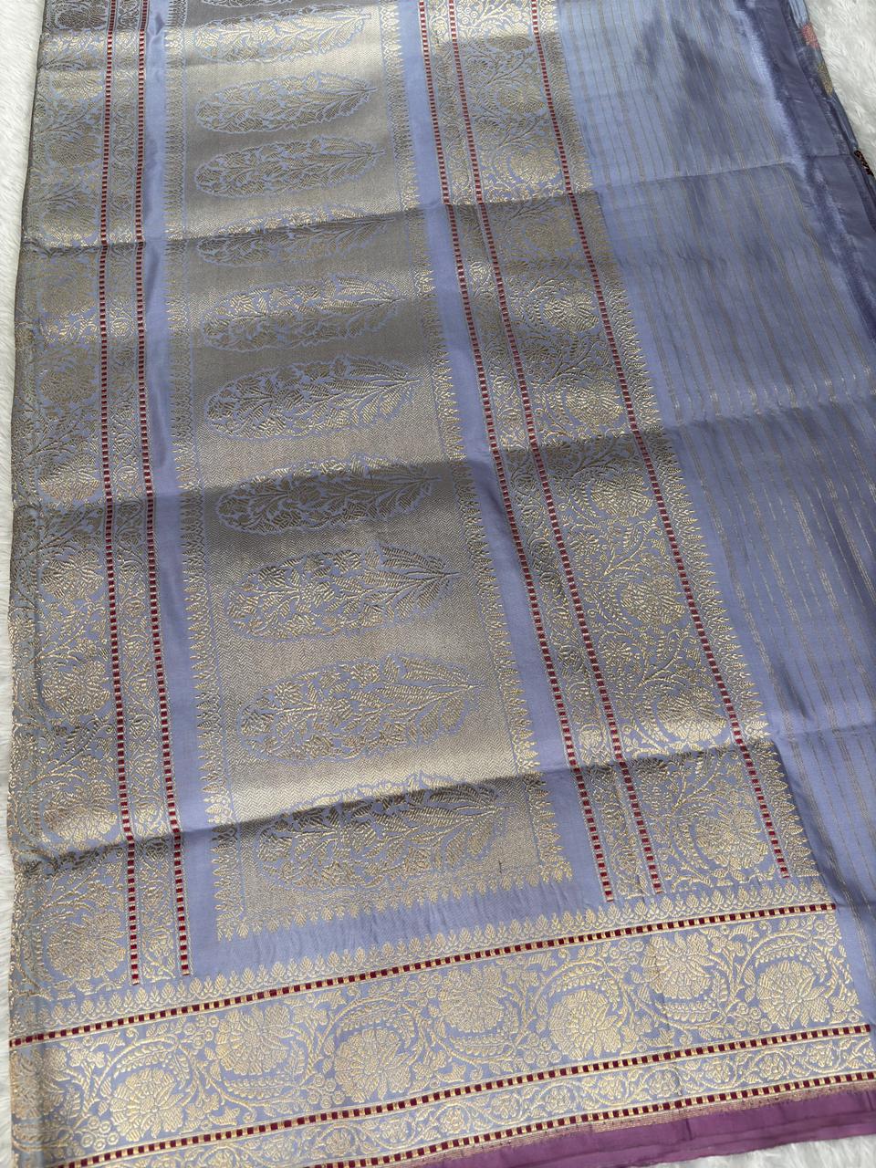 The Lilac Bagh: Premium Kadhua Jungla Meenakari Banarasi Katan Silk Handloom Saree