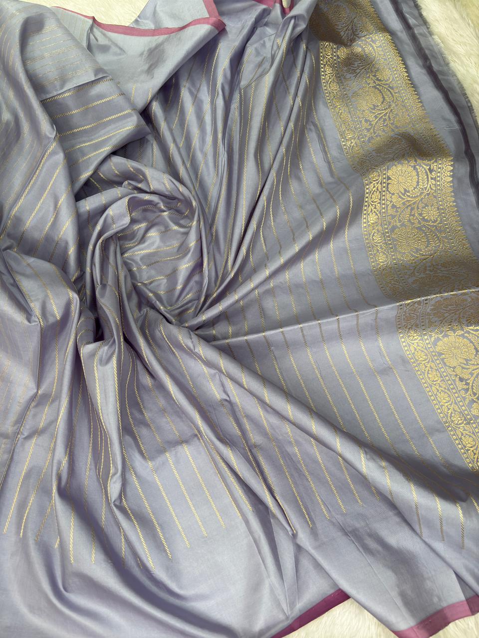 The Lilac Bagh: Premium Kadhua Jungla Meenakari Banarasi Katan Silk Handloom Saree