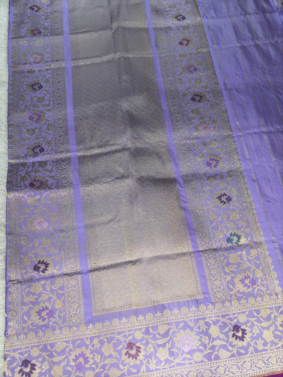 The Lilac Verse: Premium Kadhua Jungla Banarasi Katan Silk Saree