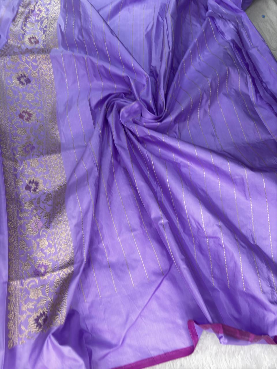 The Lilac Verse: Premium Kadhua Jungla Banarasi Katan Silk Saree