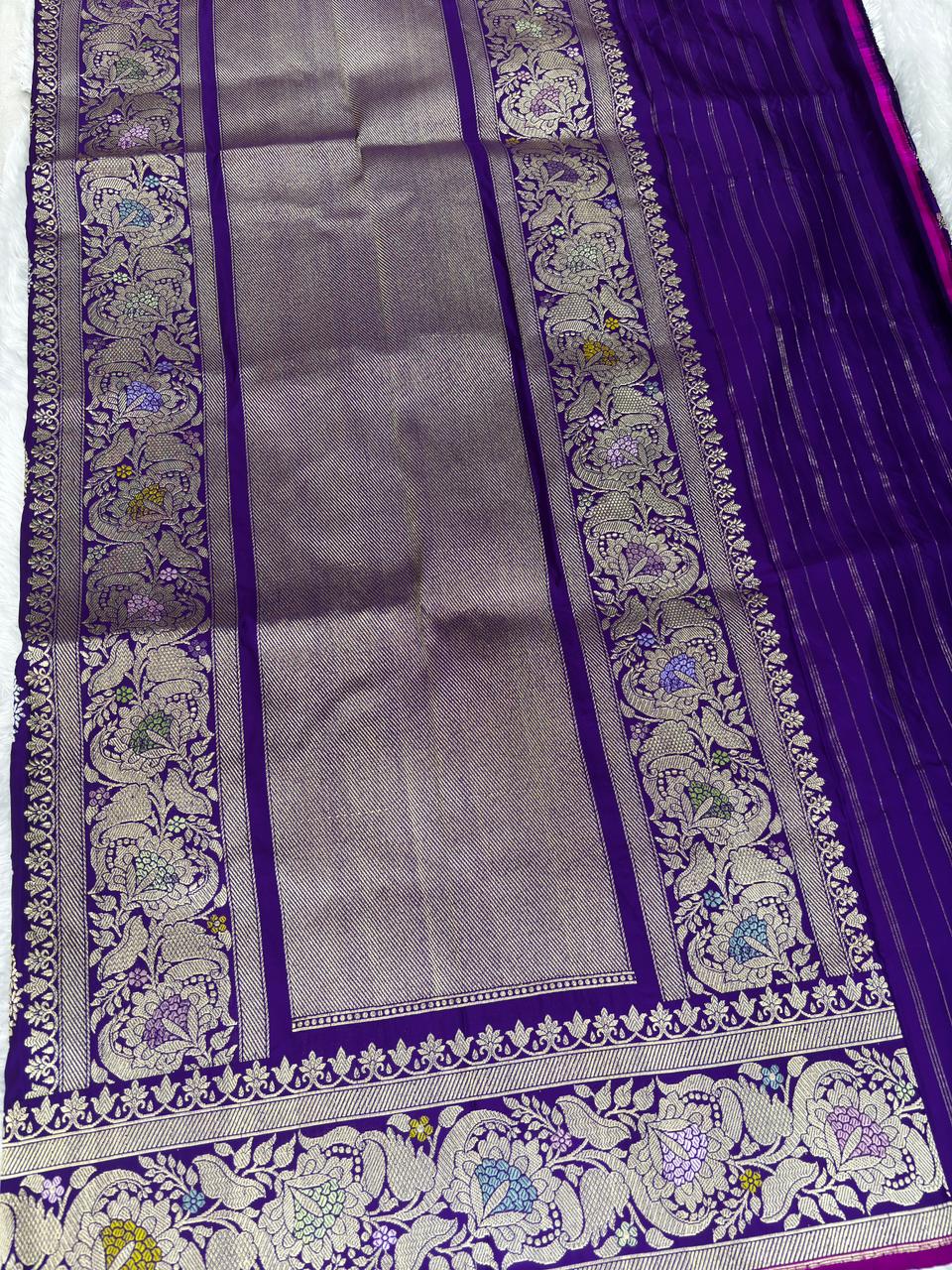 The Royal Jamun: Premium Kadhua Jungla Banarasi Katan Silk Saree