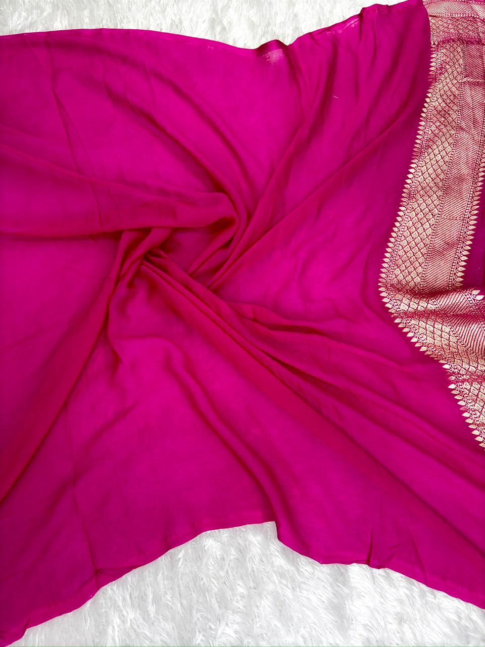 Ethereal Lavender Premium Khaddi Georgette Handloom Saree with Meenakari Floral Jaal