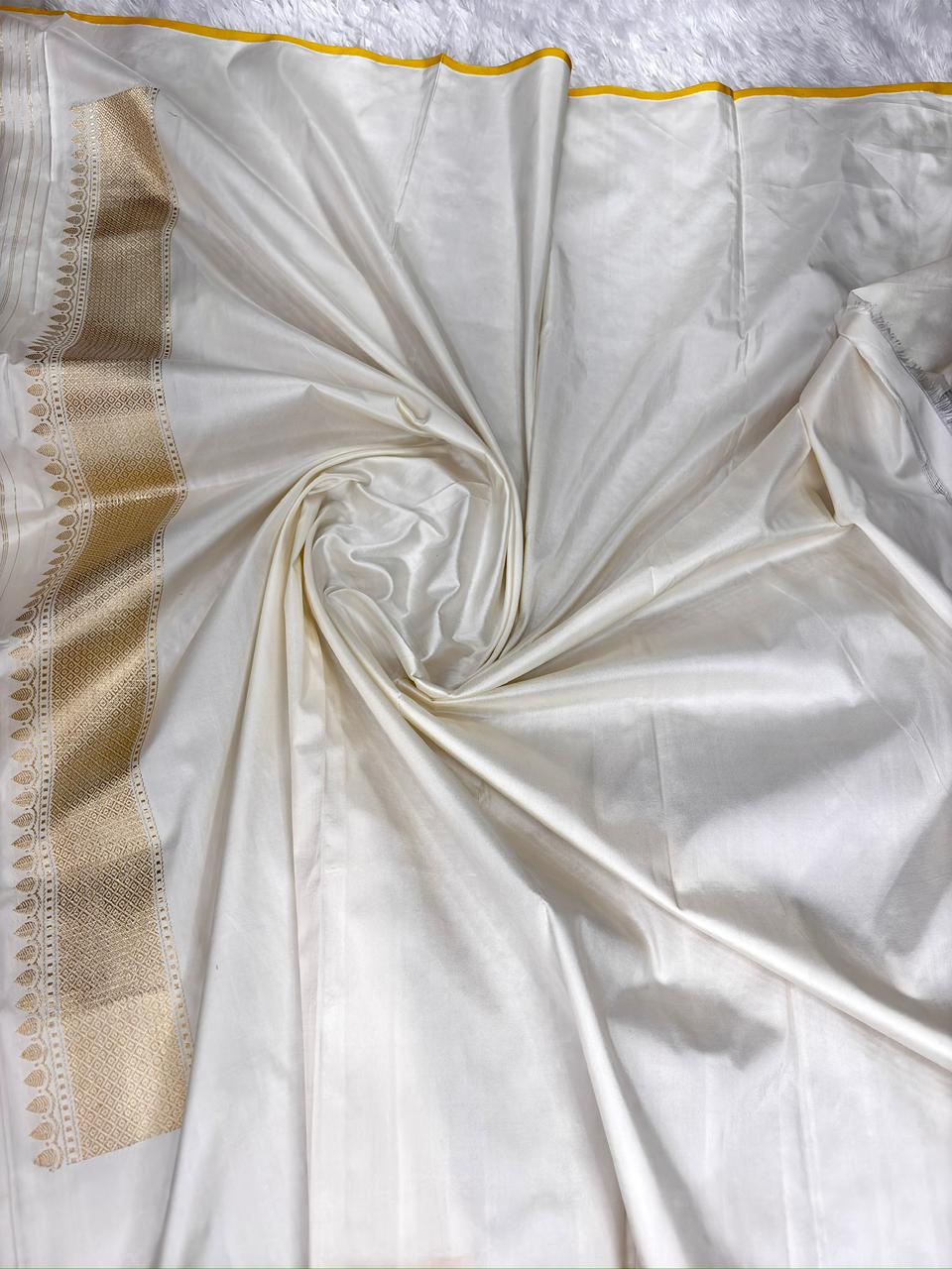 Multi-Color Pastel Premium Rungkaat Kadhua Handloom Pure Silk Banarasi Saree