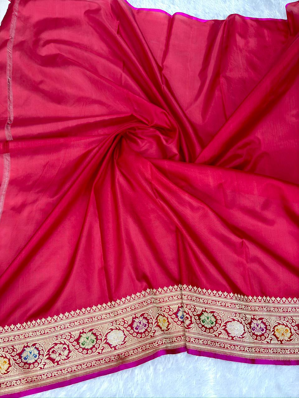 Heritage Spectrum: Premium Rungkaat Kadhua Pure Katan Silk Banarasi Handloom Saree