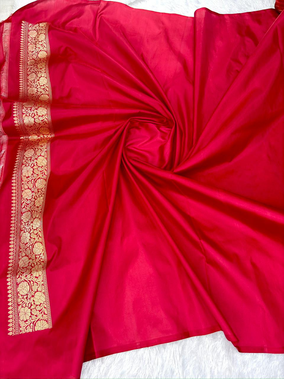 Premium Rungkaat Kadhua Pure Katan Silk Banarasi Handloom Saree