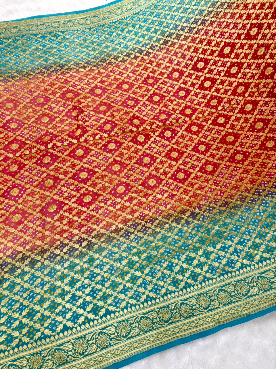 Exclusive Banarasi Khaddi Georgette Bandhej Saree Collection