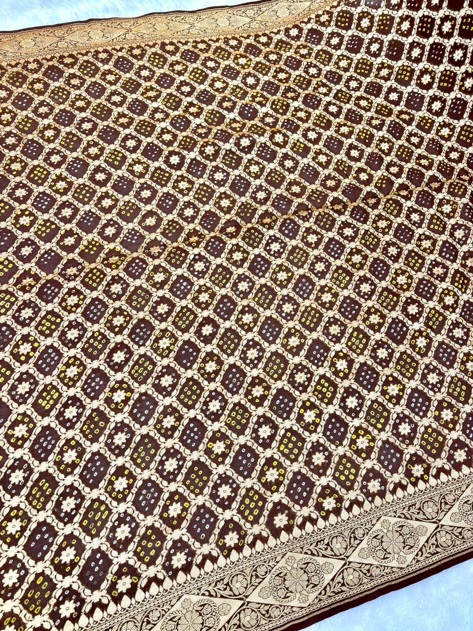 Exclusive Banarasi Khaddi Georgette Bandhej Saree Collection