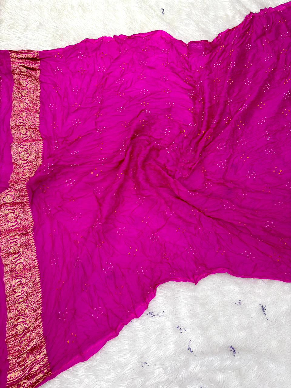 The Heritage Fusion: Banarasi Khaddi Georgette Bandhej Saree Collection