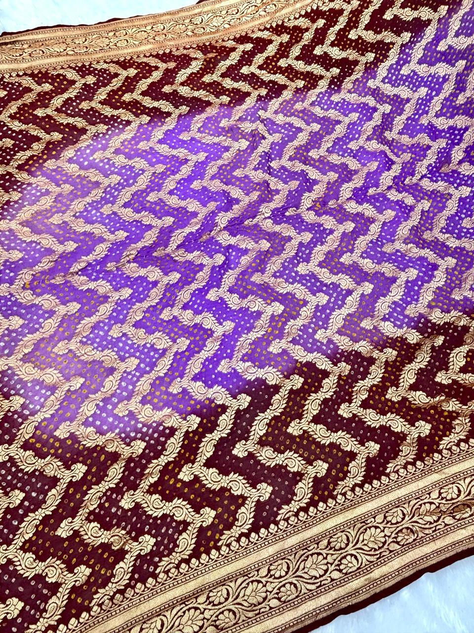 The Royal Fusion Edit: Banarasi Khaddi Georgette Bandhej Sarees