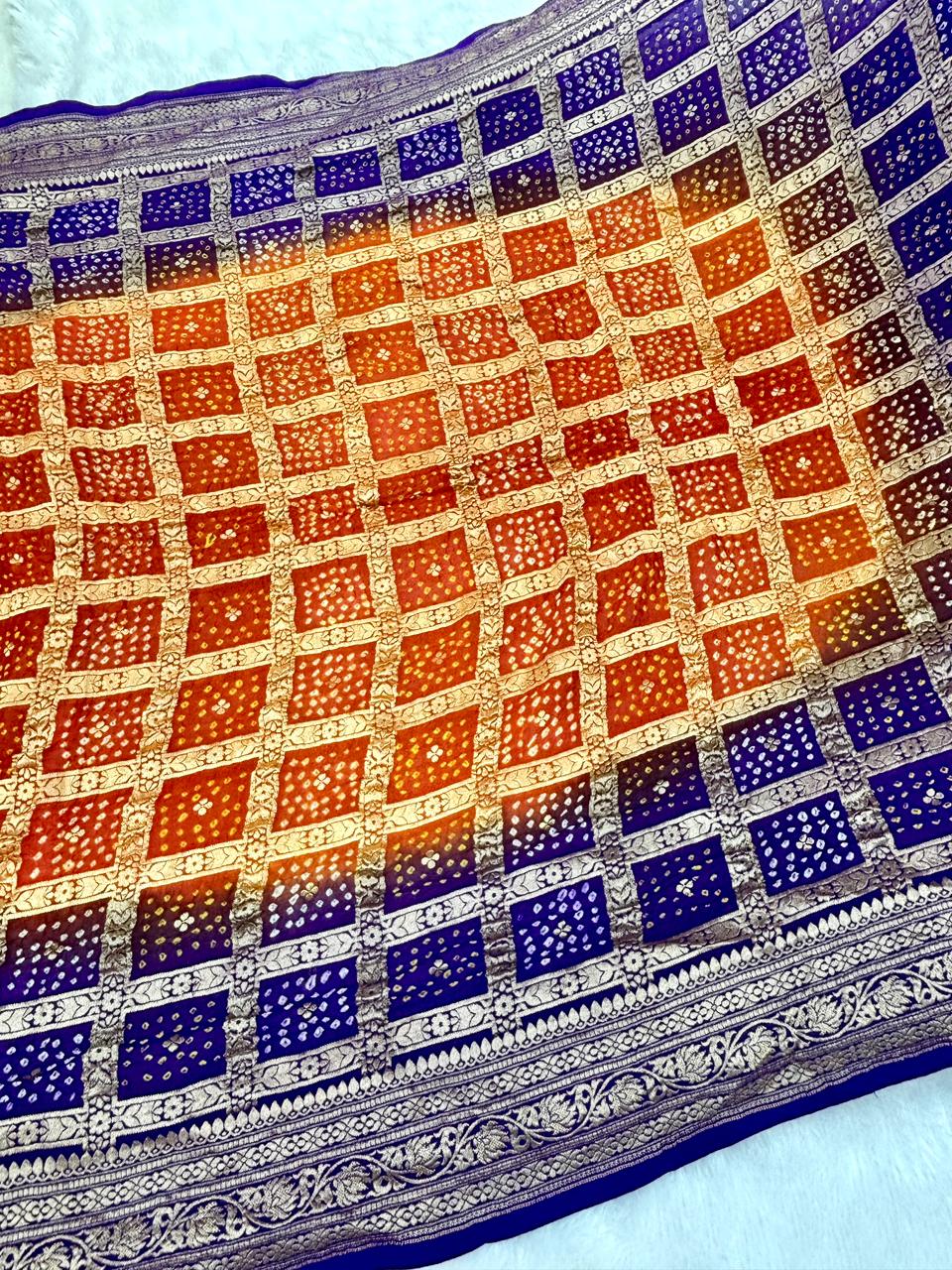 The Royal Fusion Edit: Banarasi Khaddi Georgette Bandhej Sarees