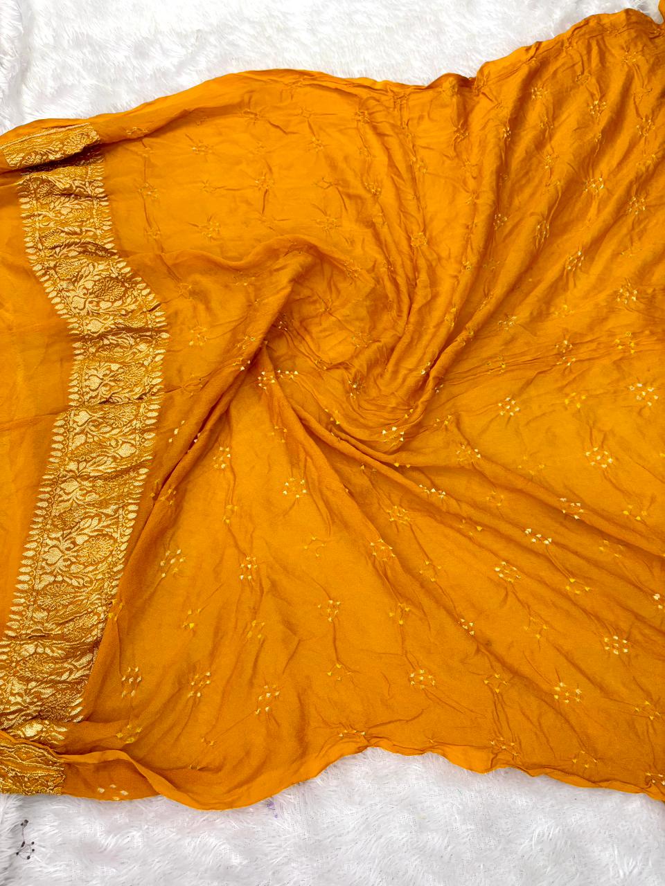 The Heritage Collection: Premium Banarasi Khaddi Georgette Bandhej Sarees