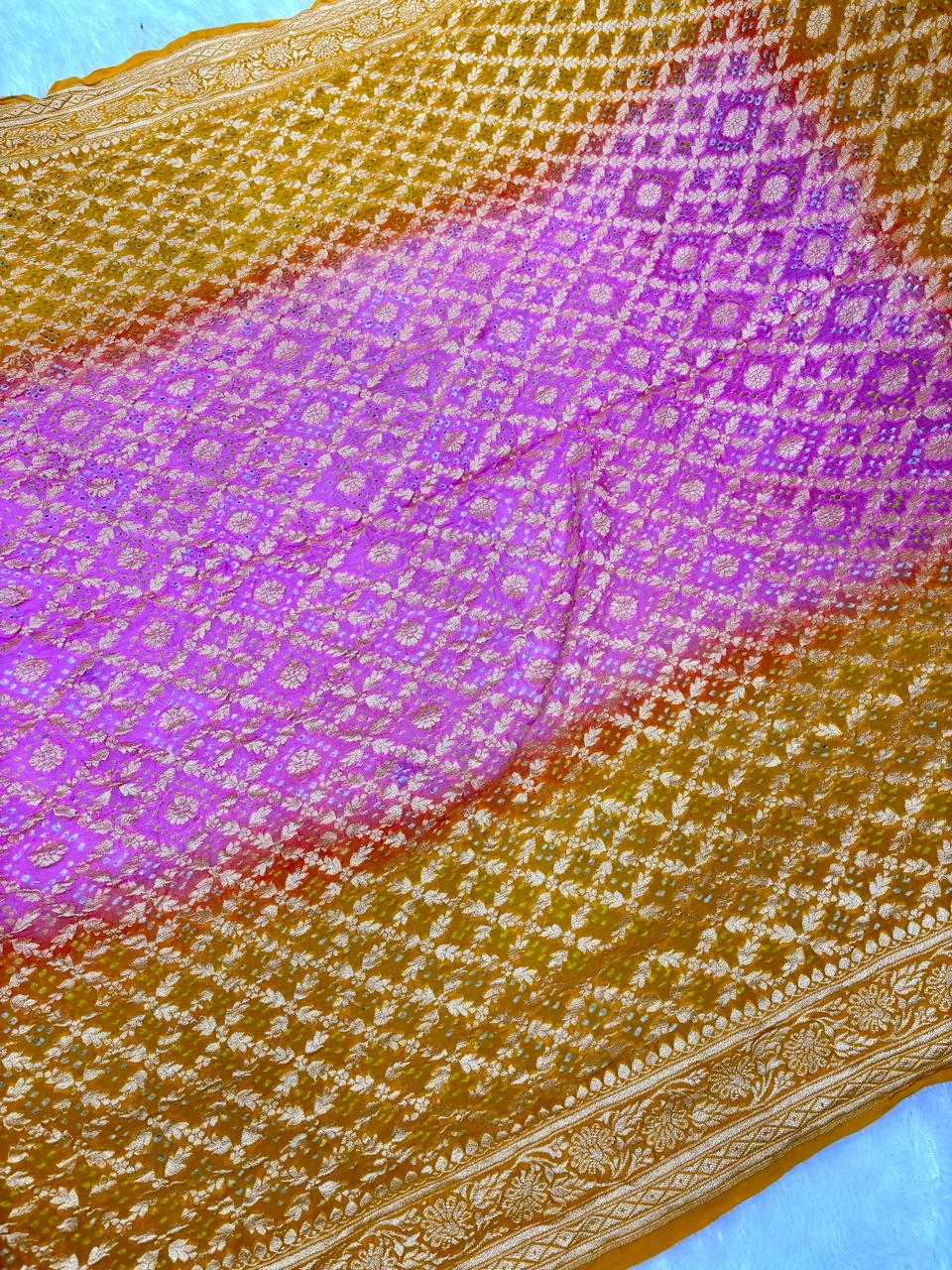 The Heritage Collection: Premium Banarasi Khaddi Georgette Bandhej Sarees