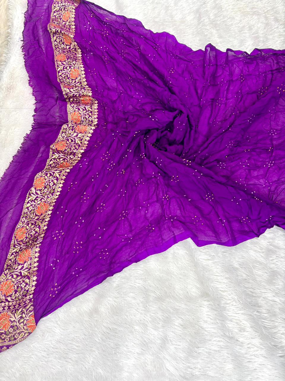The Heritage Collection: Premium Banarasi Khaddi Georgette Bandhej Sarees