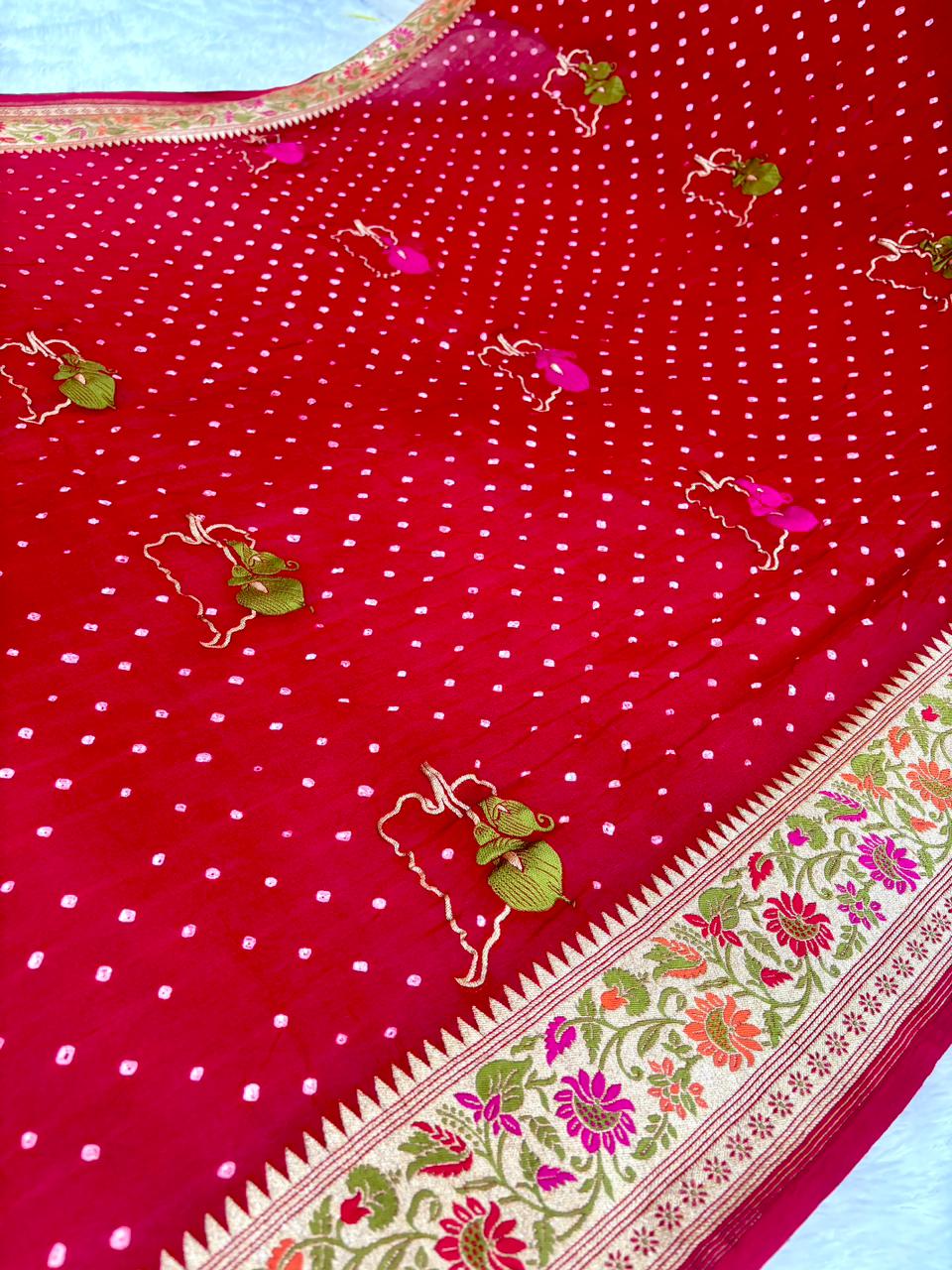 The Royal Heritage Edit: Premium Banarasi Khaddi Georgette Bandhej Sarees