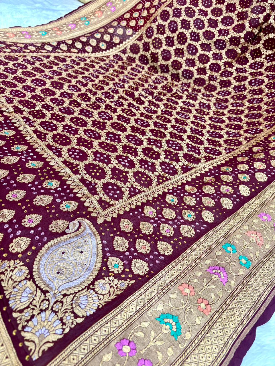 The Royal Heritage Edit: Premium Banarasi Khaddi Georgette Bandhej Sarees