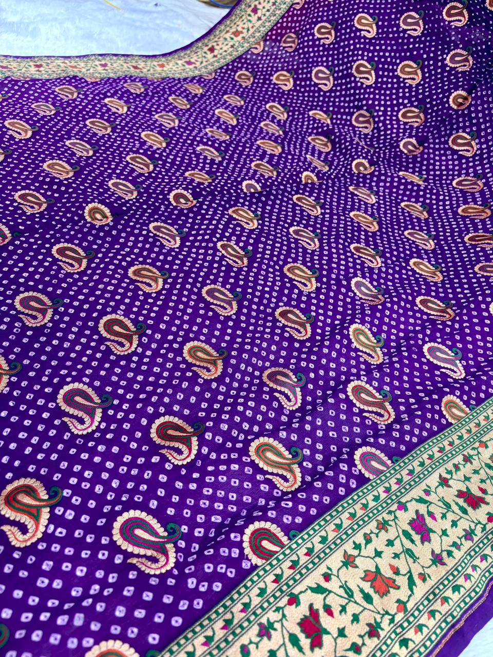 The Royal Heritage Edit: Premium Banarasi Khaddi Georgette Bandhej Sarees