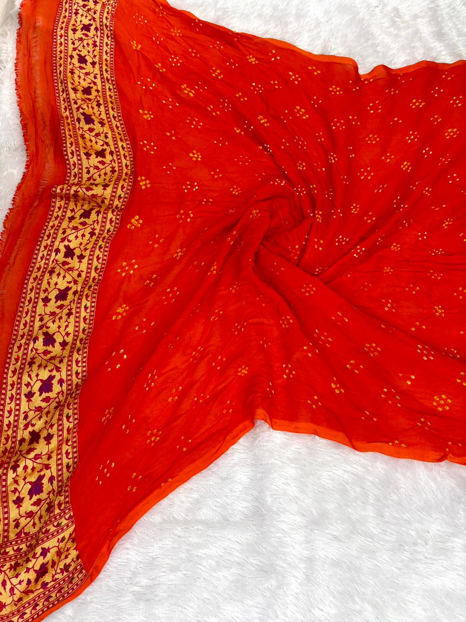 The Royal Heritage Edit: Premium Banarasi Khaddi Georgette Bandhej Sarees