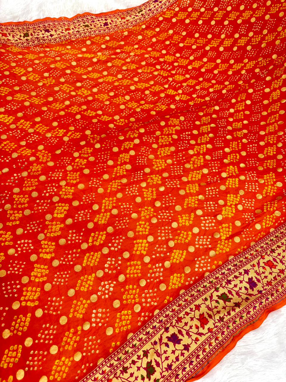 The Royal Heritage Edit: Premium Banarasi Khaddi Georgette Bandhej Sarees