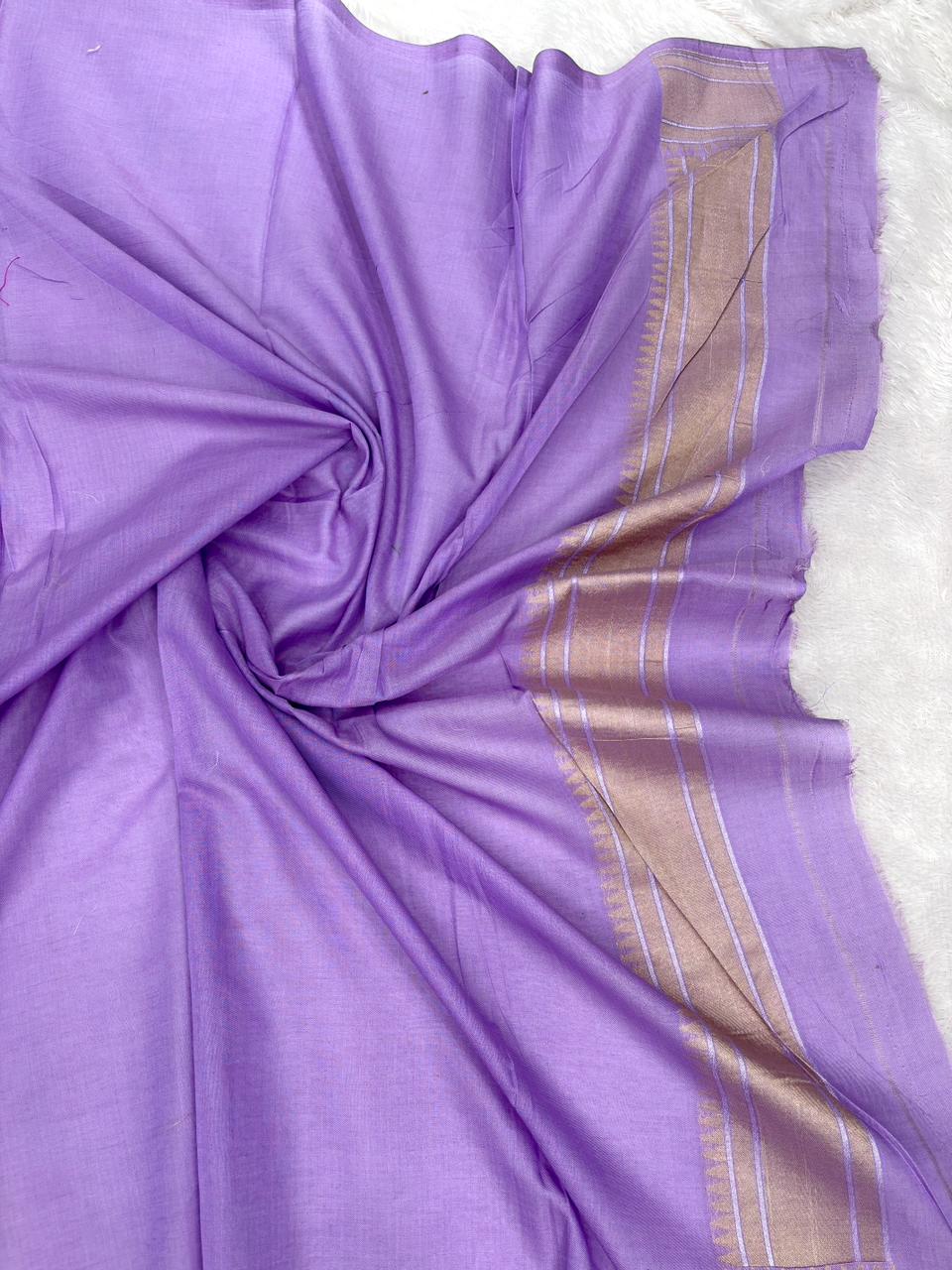 The Lavender Floral | Handwoven Pure Silk Banarasi Jamdani Saree