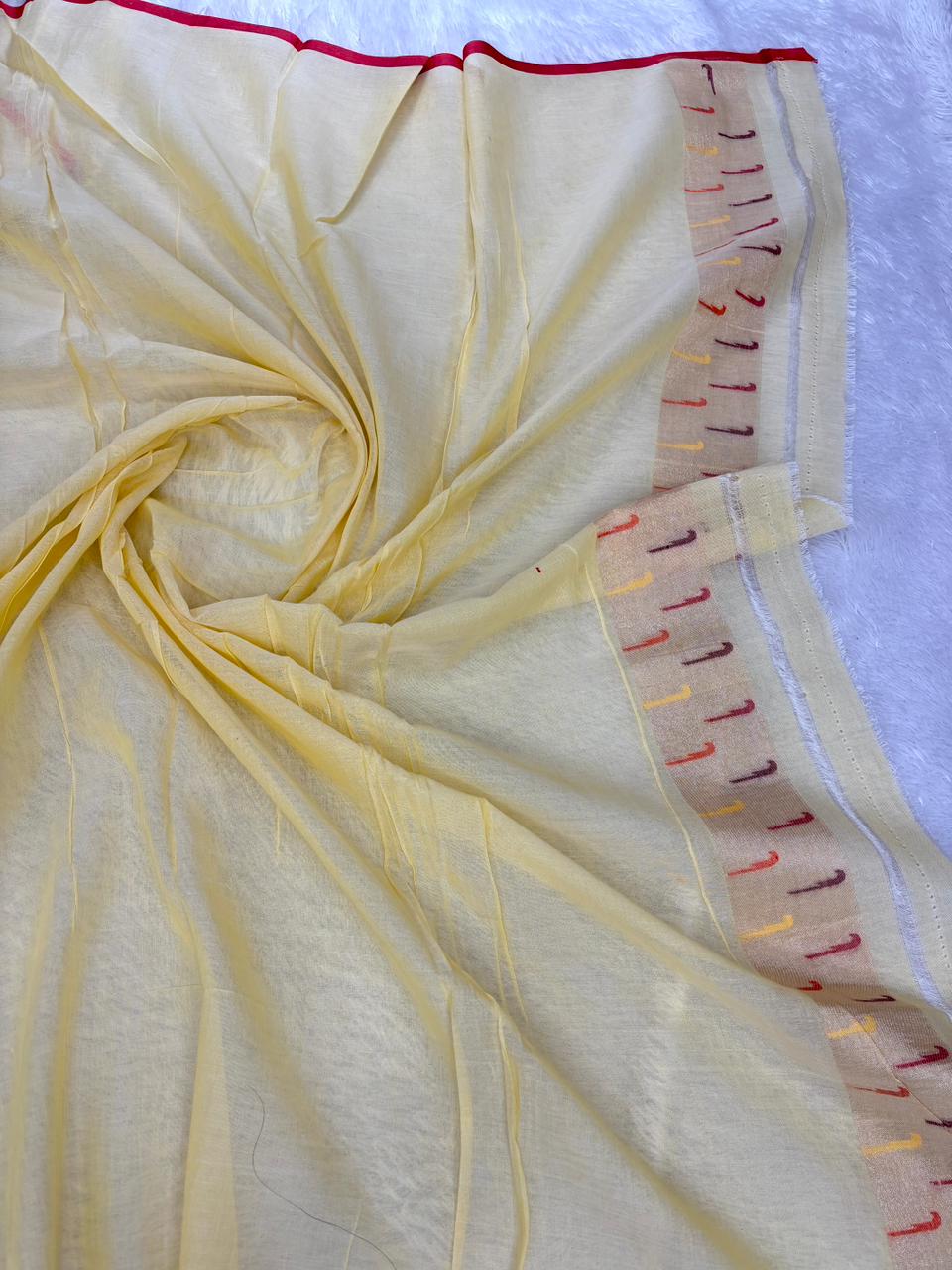 The Sunshine Blossom | Handwoven Pure Silk Banarasi Meenakari Jamdani Saree