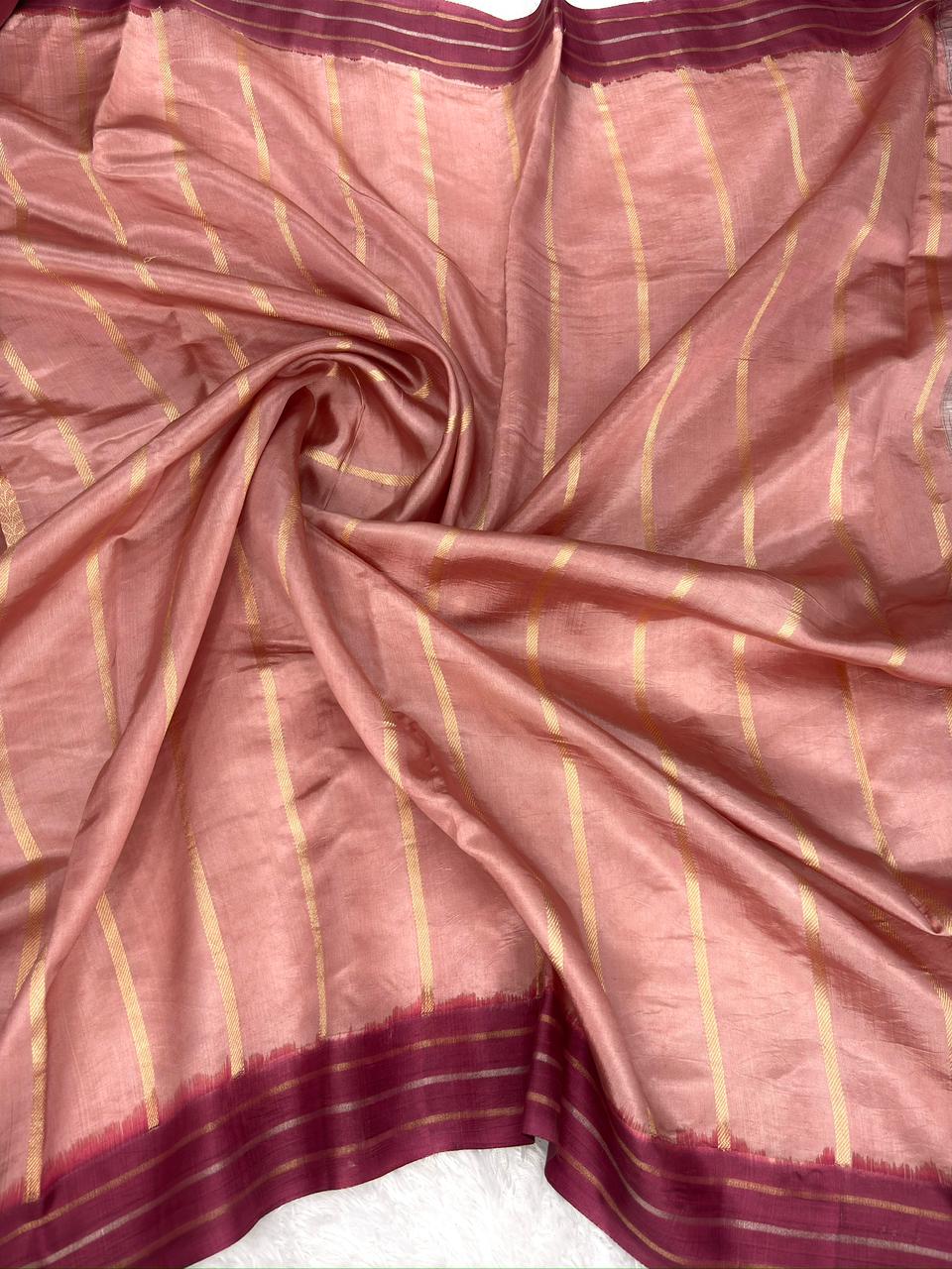 Heritage Rungkaat: Handloom Banarasi Kora Silk Saree with Kadhua Floral Butis