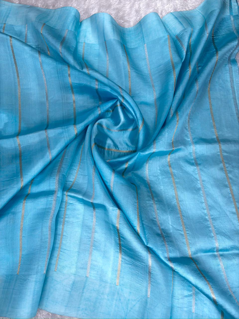Pure Katan Silk Lightweight Kadhua Rungkaat Saree with Antique Zari Pallu