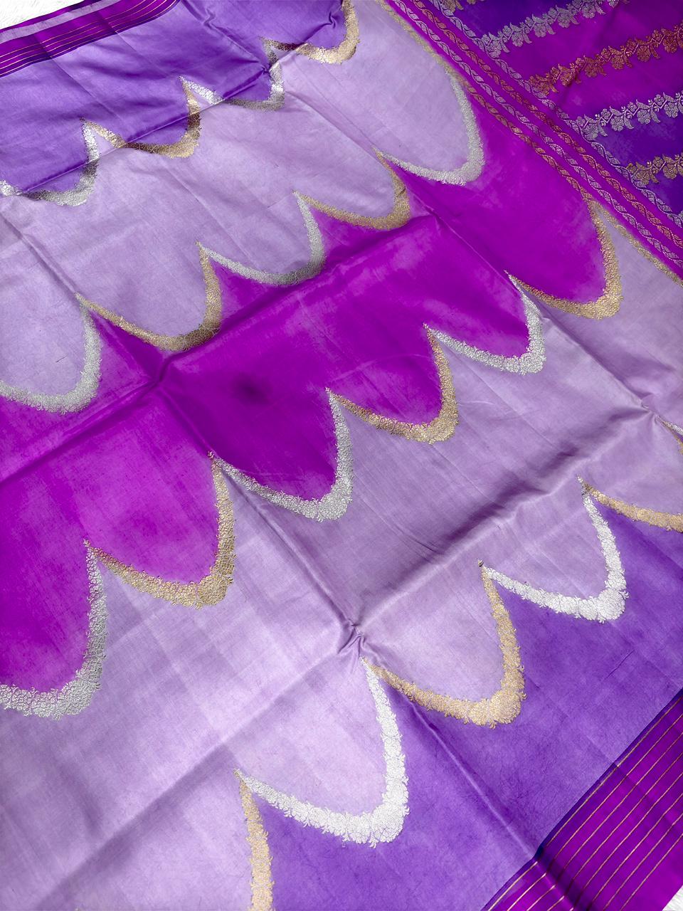 Pure Katan Silk Lightweight Kadhua Rungkaat Saree with Dual-Tone Zari Work