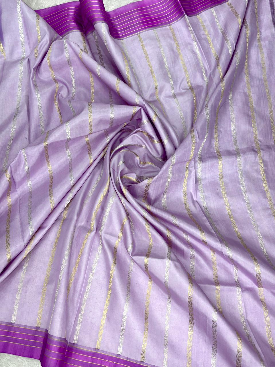 Pure Katan Silk Lightweight Kadhua Rungkaat Saree with Dual-Tone Zari Work