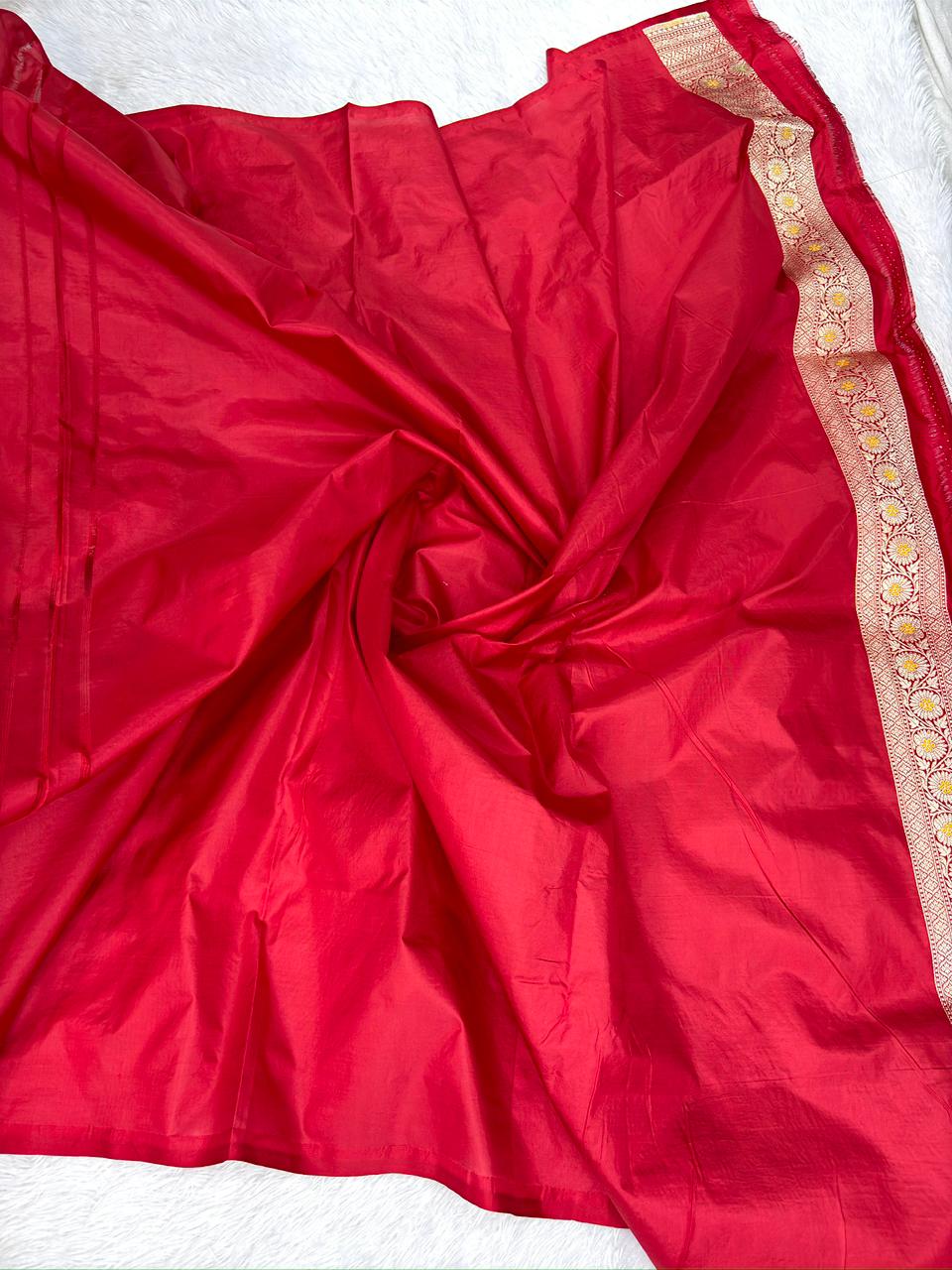 Deep Maroon / Wine Red Katan Jungla Meenakari Cutwork Saree with Antique Gold & Subtle Meenakari Accents