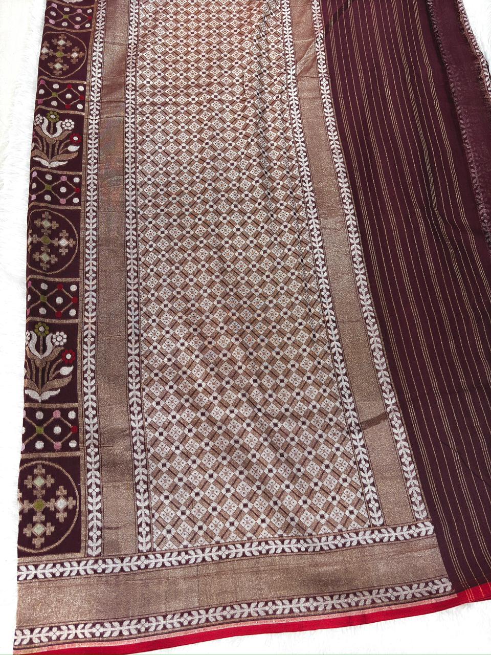 The Chaukadi Chronicles: Handloom Banarasi Pure Katan Silk Kadhwa Jamdani Saree