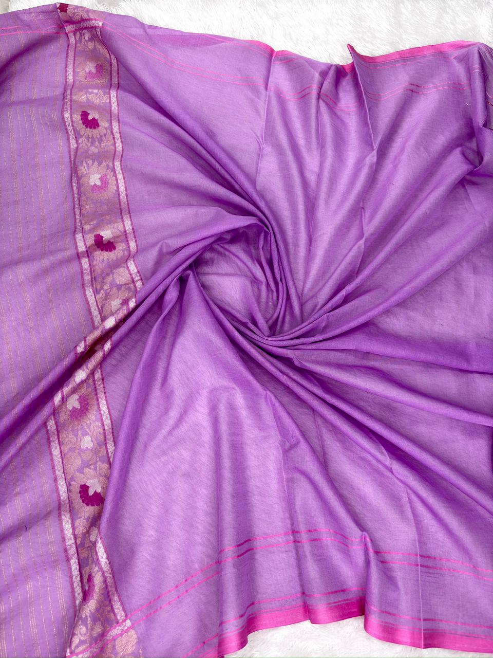 Heritage Loom: Handloom Banarasi Pure Katan Silk Kadhua Jamdani Saree